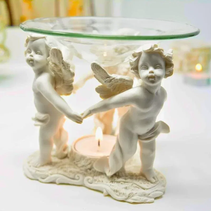 Arzator ulei divin cu ingerasi si suport sticla [1]