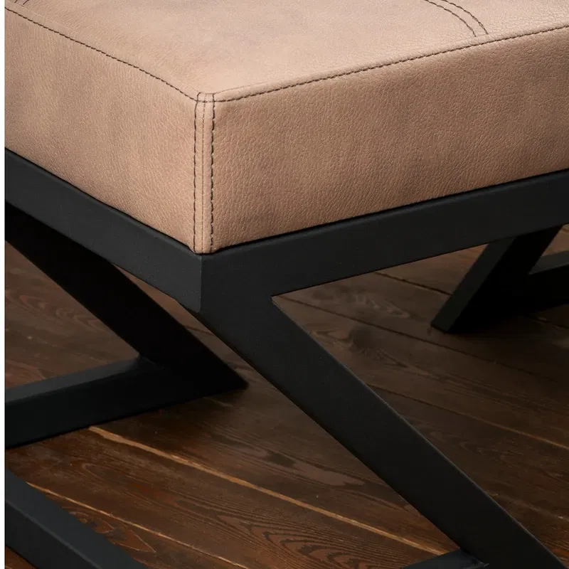 Bancheta Ago mink, structura metalica, piele ecologica, design elegant [2]