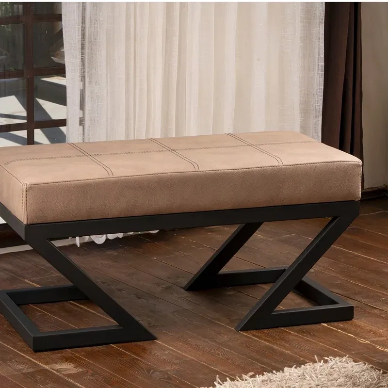 Bancheta Ago mink, structura metalica, piele ecologica, design elegant [1]