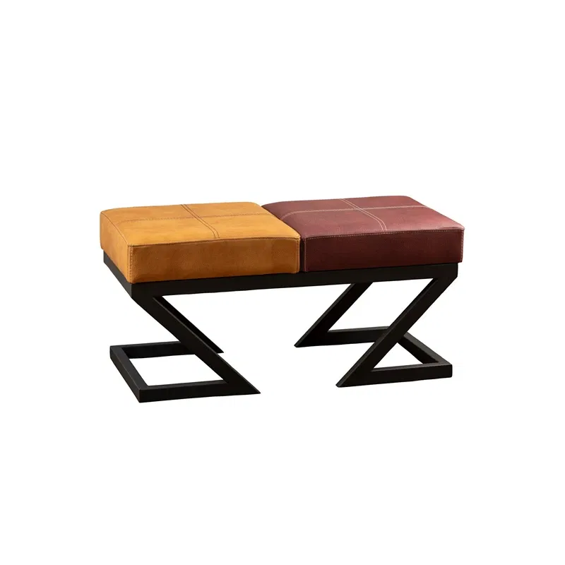 Bancheta Brda mustar-visiniu, structura metalica, piele ecologica [3]