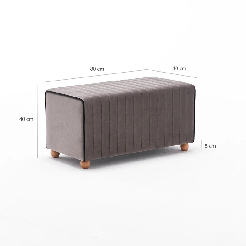 Bancheta Mabel, bej, catifea, baza din lemn, design modern [8]