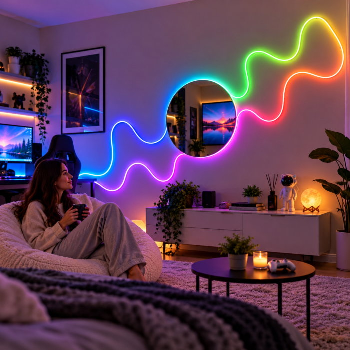 Banda luminoasa LED Neon RGB 5 m, USB, Control prin Aplicatie si Telecomanda [2]