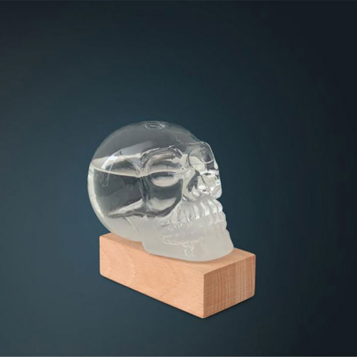 Barometru Craniu cu stativ din lemn [2]