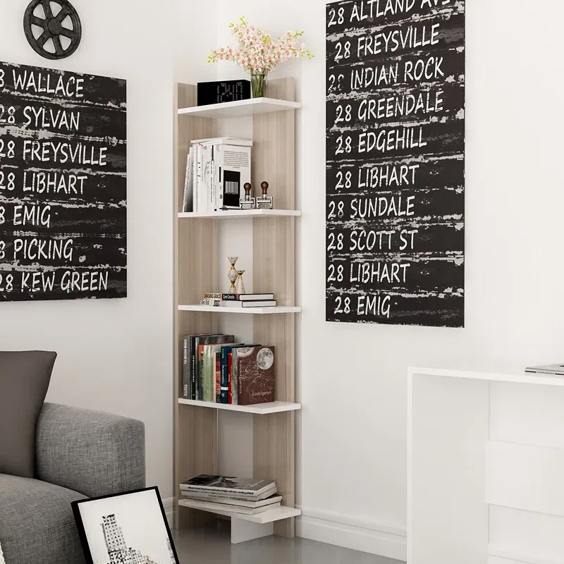 Biblioteca stejar cu spatii de depozitare, 45x170 cm [1]