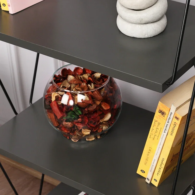 Biblioteca Balaban Antracit cu rafturi multiple pentru carti si decoratiuni [9]