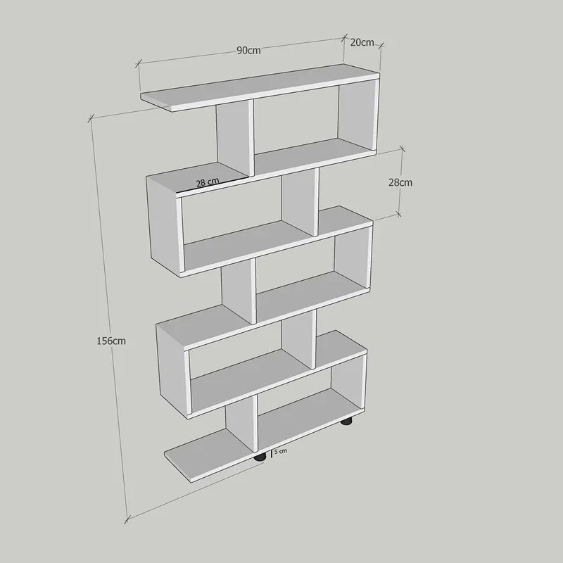 Biblioteca Elif Alba cu structura ingusta si polite multiple [2]