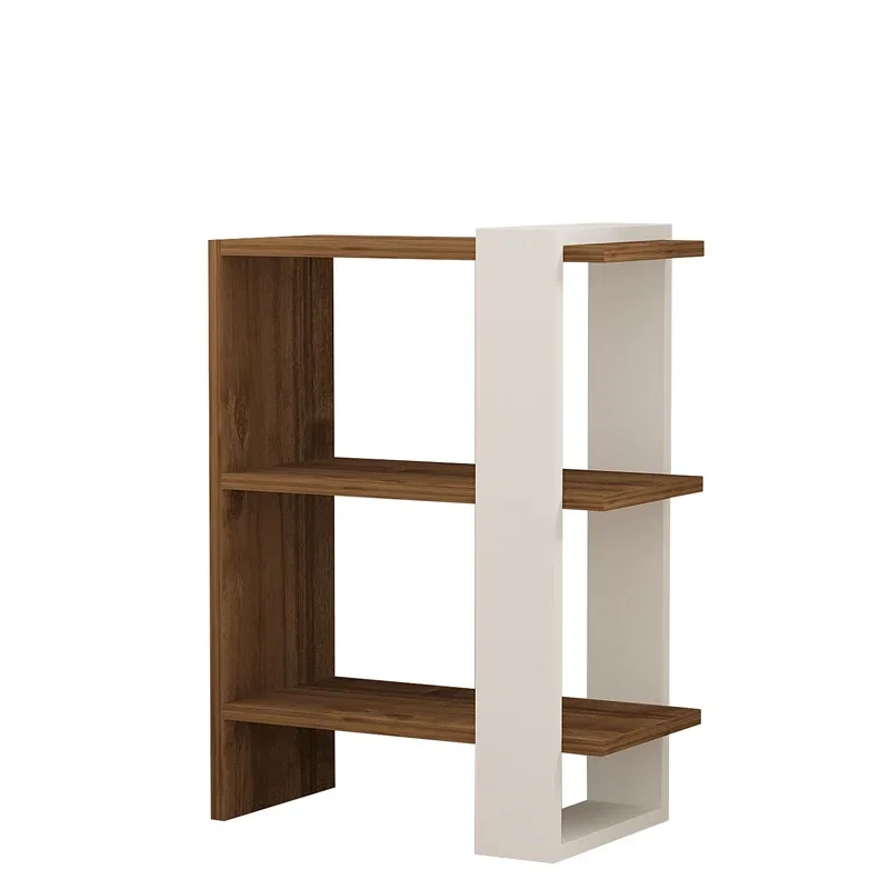 Biblioteca Gaye, design modern, nuc si alb, compartimentare deschisa, 70 cm [5]