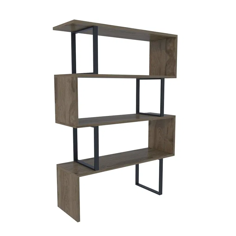 Biblioteca lemn si metal, stejar negru 91,5x124,5 cm [3]