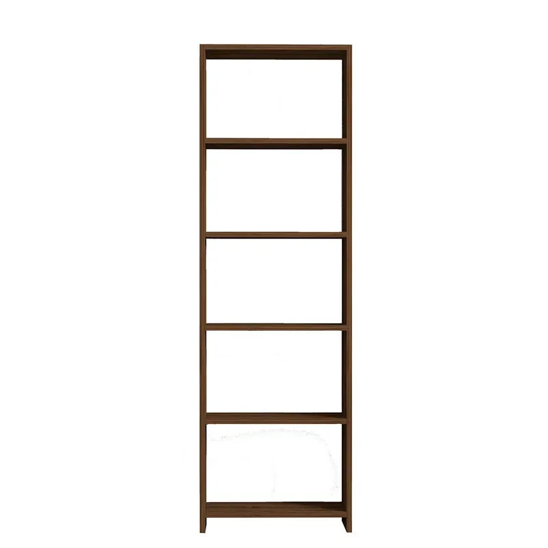 Biblioteca New, design elegant, finisaj nuc, spatii de depozitare, 160 cm [4]