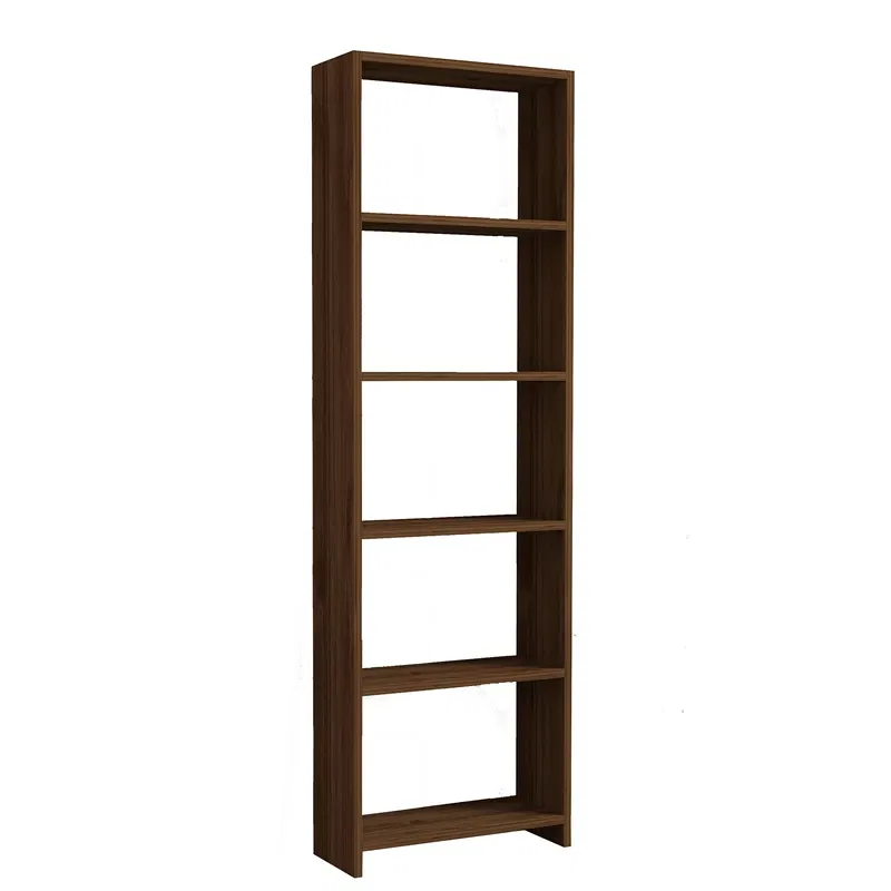 Biblioteca New, design elegant, finisaj nuc, spatii de depozitare, 160 cm [5]