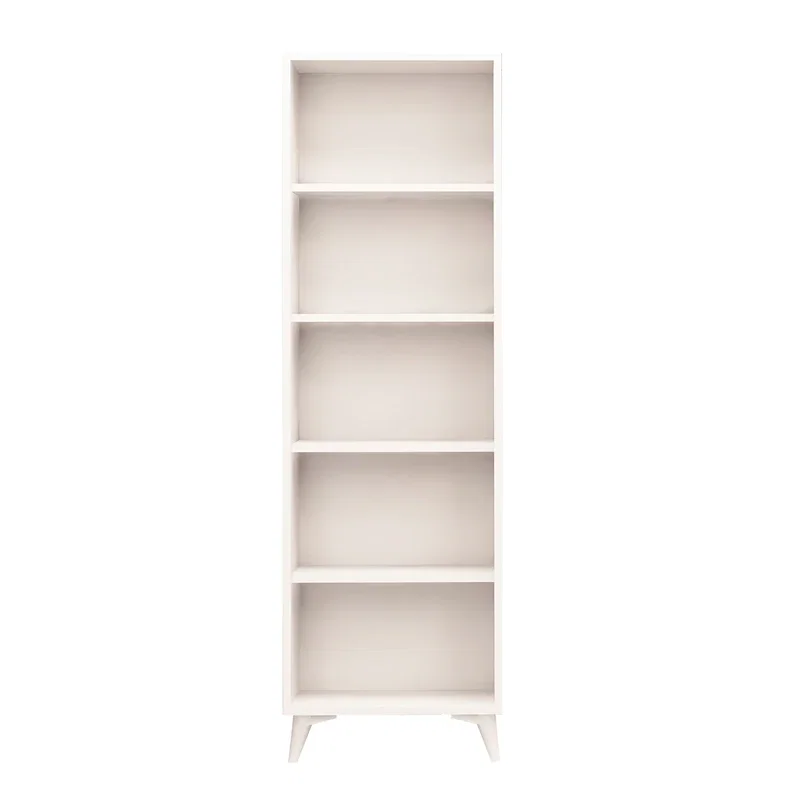 Biblioteca Potena, alba, rafturi multiple, design modern si compact [3]