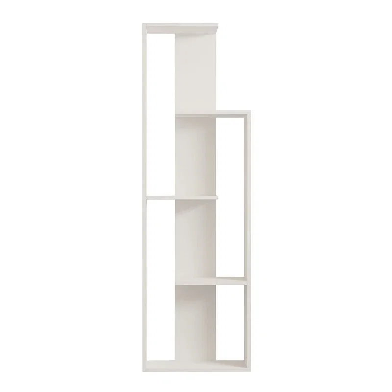 Biblioteca Wand, design modern, alb, compartimente multiple, 160 cm [5]