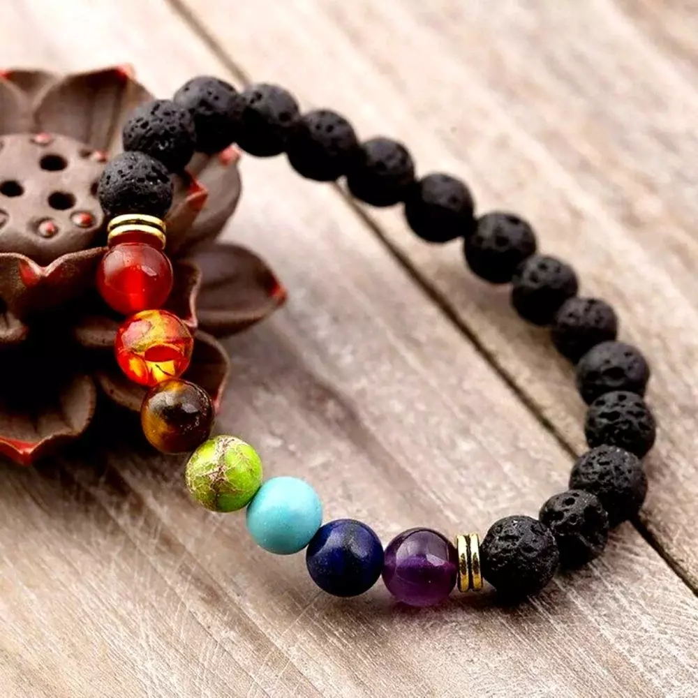 Bratara energetica aromaterapie, 7 Chakre, roca vulcanica [1]