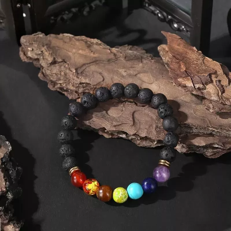 Bratara energetica aromaterapie, 7 Chakre, roca vulcanica [7]