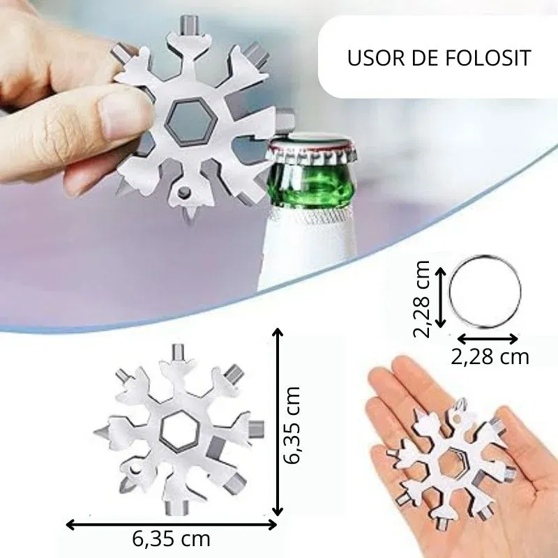Breloc cheie multifunctionala, fulg de nea [5]