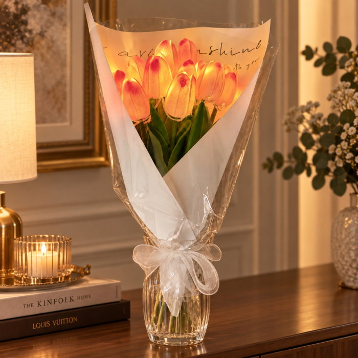 Buchet elegant 15 Lalele cu lumina LED [4]