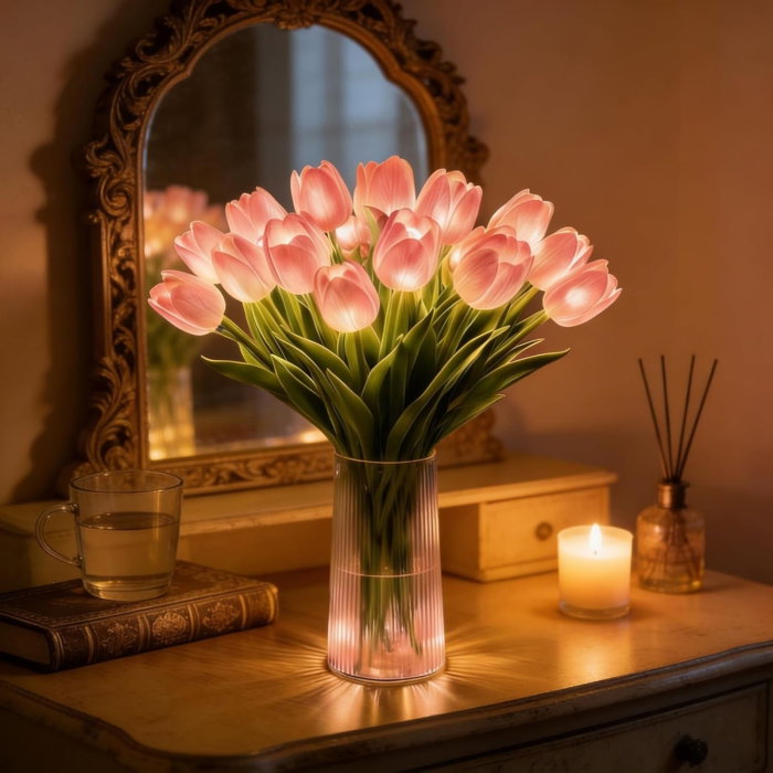 Buchet elegant 15 Lalele cu lumina LED [2]