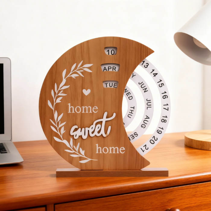 Calendar rotativ din lemn Home Sweet Home [1]