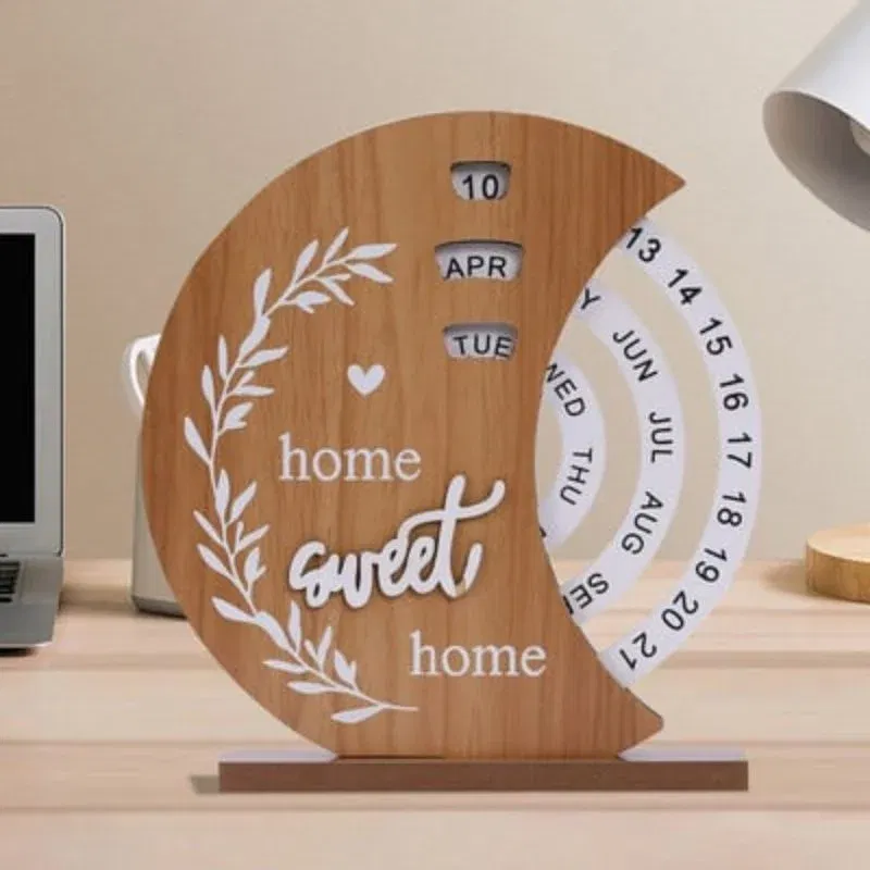 Calendar rotativ din lemn Home Sweet Home [1]