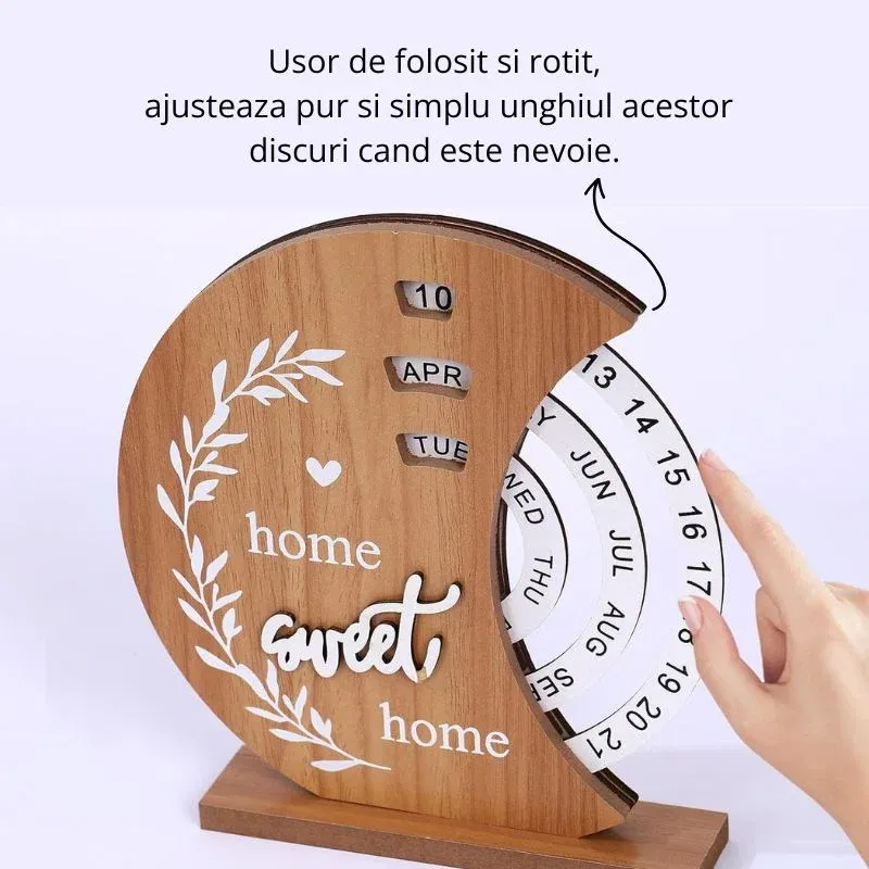 Calendar rotativ din lemn Home Sweet Home [11]