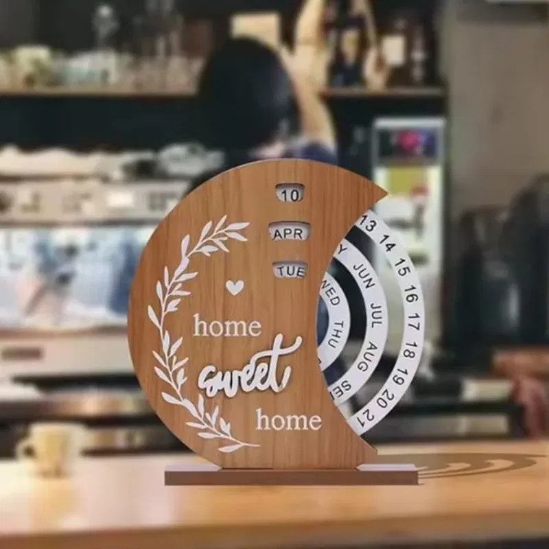 Calendar rotativ din lemn Home Sweet Home [2]