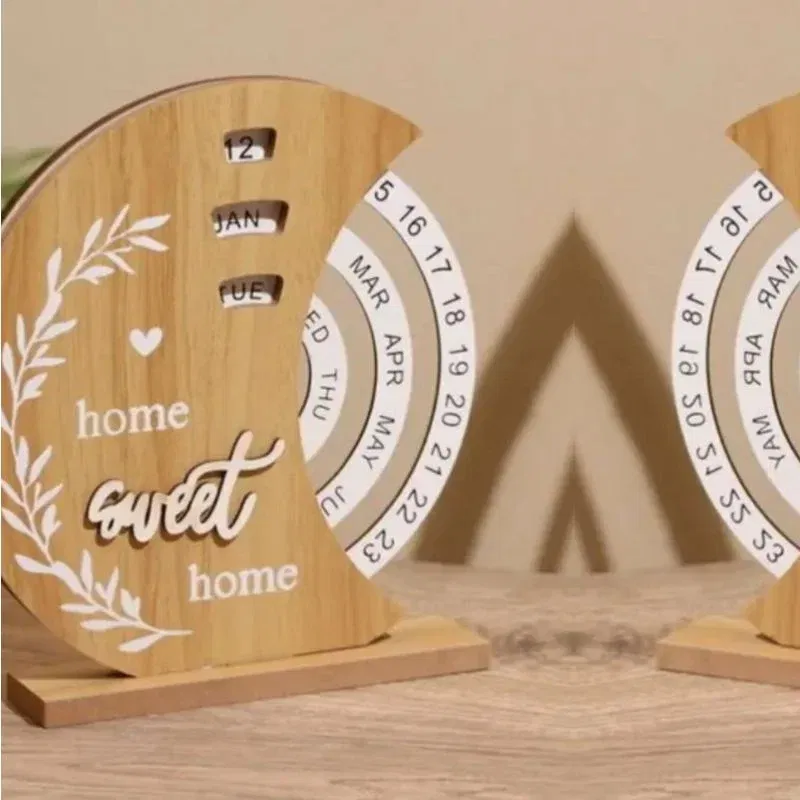 Calendar rotativ din lemn Home Sweet Home [4]