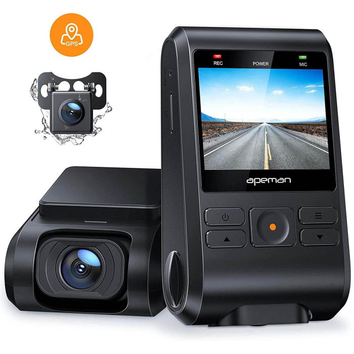 Camera auto DVR Dubla Apeman C550, Full HD, Bord si Spate, Detector miscare, Mod parcare, Filmare in bucla [8]