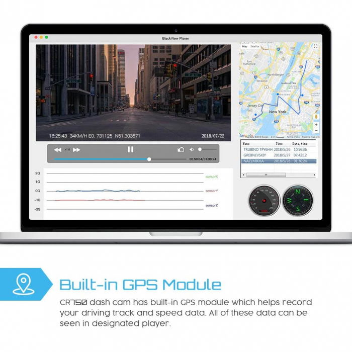 Camera auto DVR Dubla Crosstour CR750, Full HD, Bord si Interior, Night Vision, Mod parcare, Filmare in bucla [5]