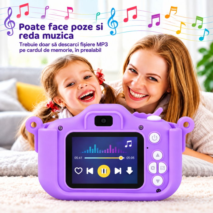 Camera foto pentru copii Smart Fun Unicorn, 96 MP, Ecran 2.0 inch, 64 GB SD, 1080P HD [4]