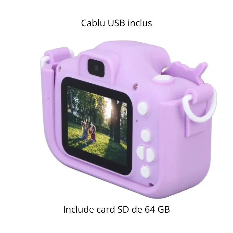 Camera foto pentru copii Smart Fun Unicorn, 96 MP, Ecran 2.0 inch, 64 GB SD, 1080P HD [4]