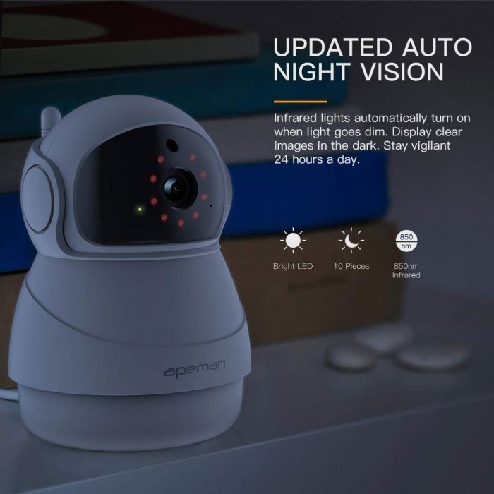 Camera supraveghere Wireless Apeman ID73, Full HD, Infrarosu [6]