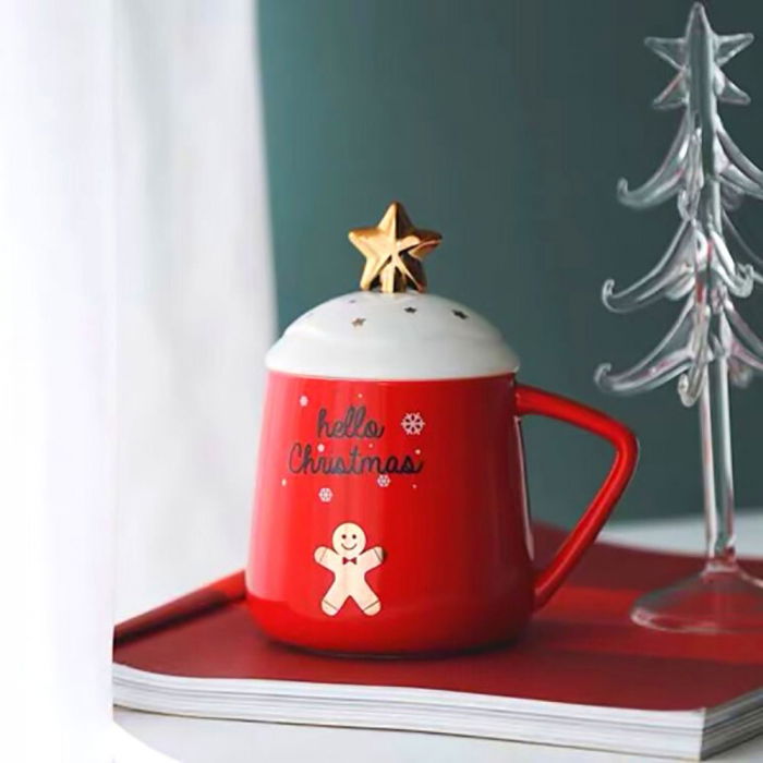 Cana Cadou cu lingurita, Hello Christmas, 450 ml [3]