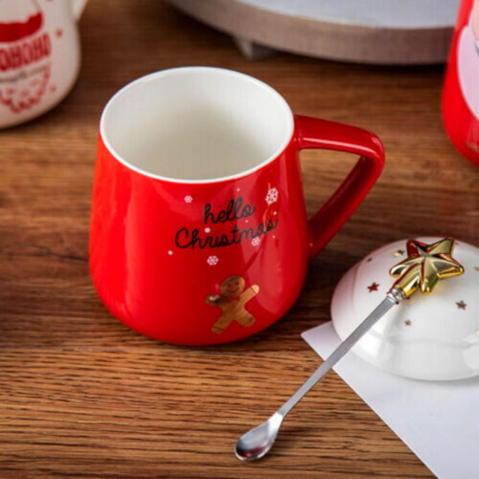 Cana Cadou cu lingurita, Hello Christmas, 450 ml [2]