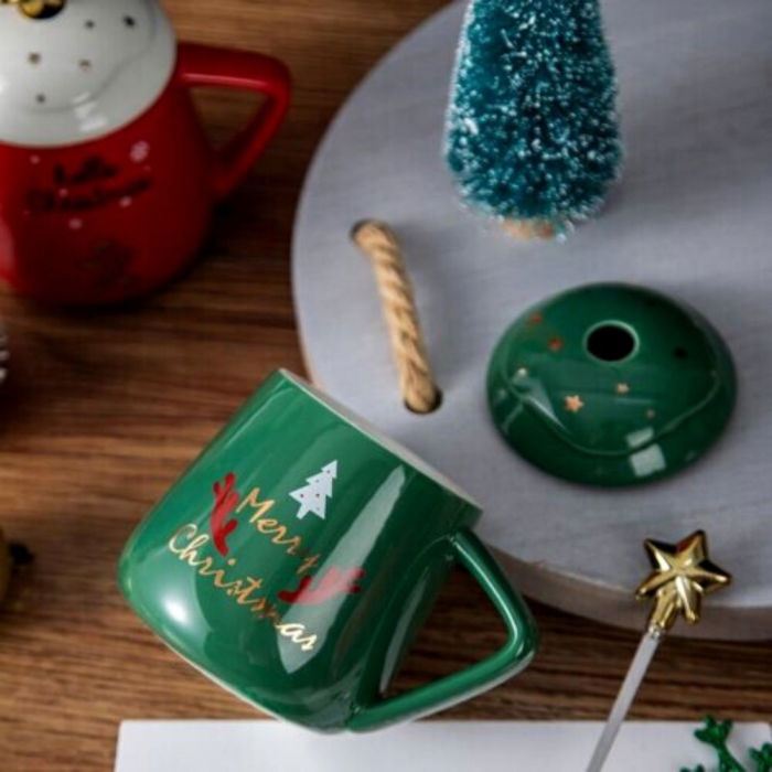 Cana cadou cu lingurita, Merry Christmas, 450 ml [3]