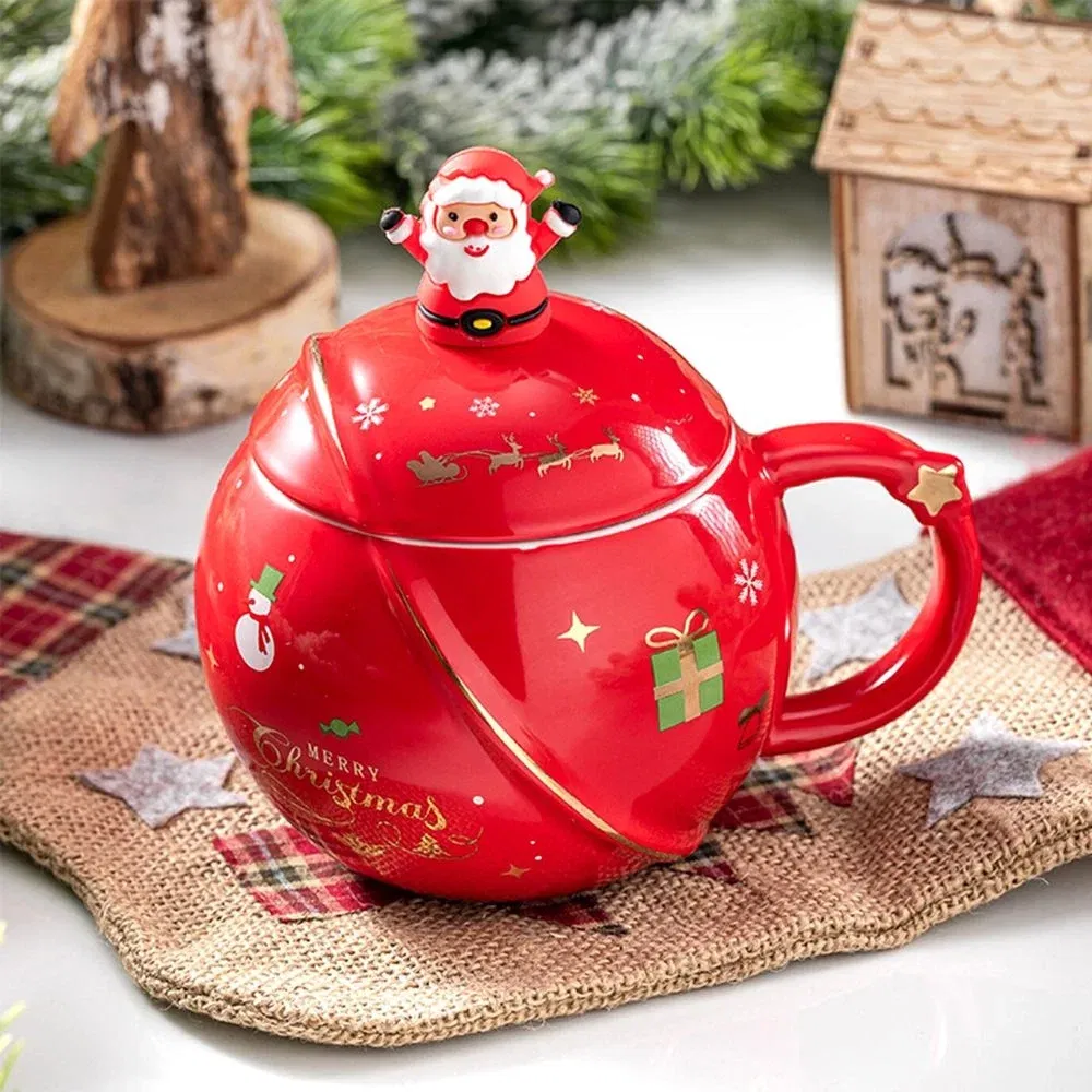 Cana cadou Glob de Craciun cu lingurita Mos Craciun [3]