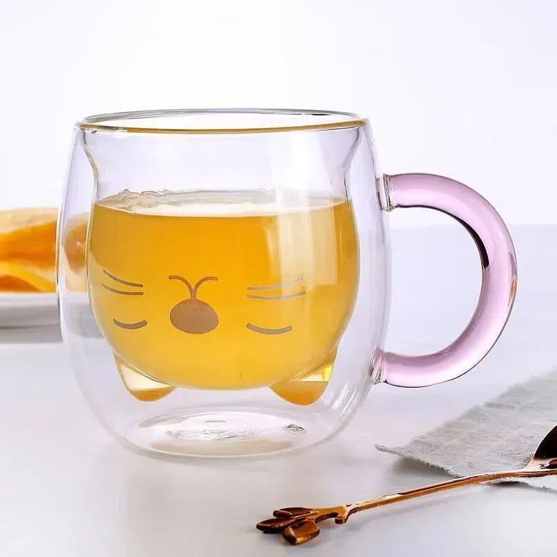 Cana cu Pereti Dubli Pink Cat [1]