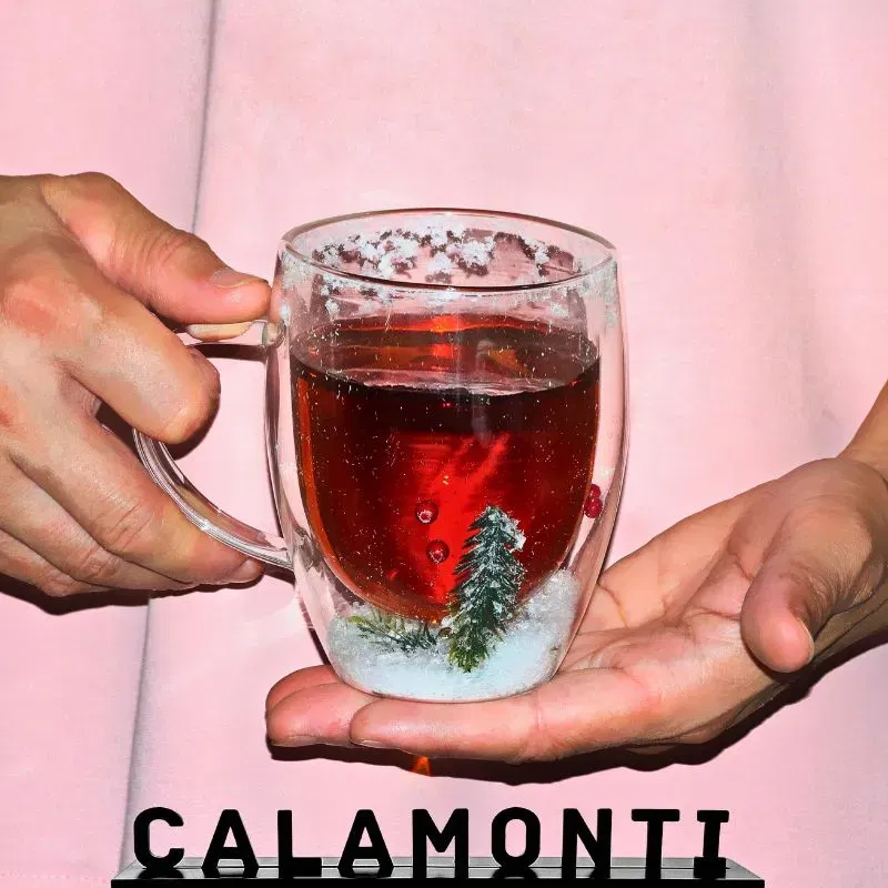 Cana cafea de Craciun din sticla transparenta [2]