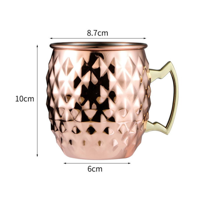Cana Moscow Mule din cupru texturat, pahar cocktail premium cu maner [10]