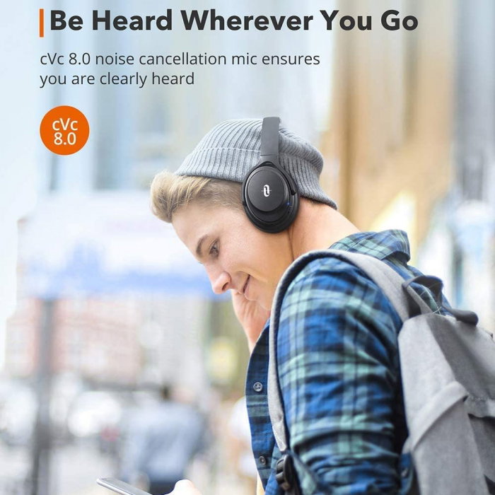 Casti audio TaoTronics cu bas puternic si true wireless, Bluetooth 5.0, Active Noise canceling [2]