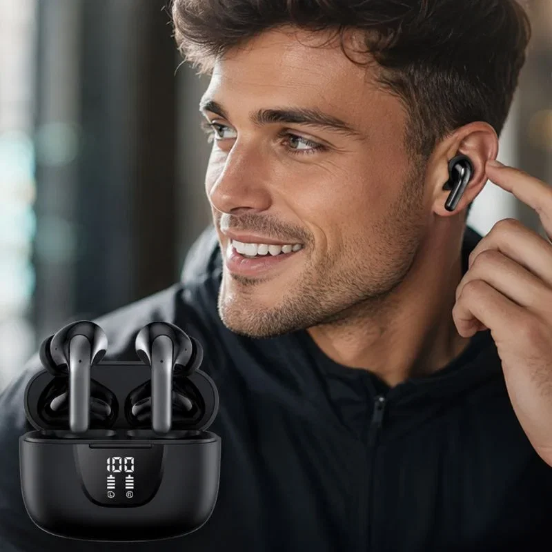 Casti wireless Bluetooth S42 cu afisaj LED si microfon, compatibile  cu iOS si Android [2]