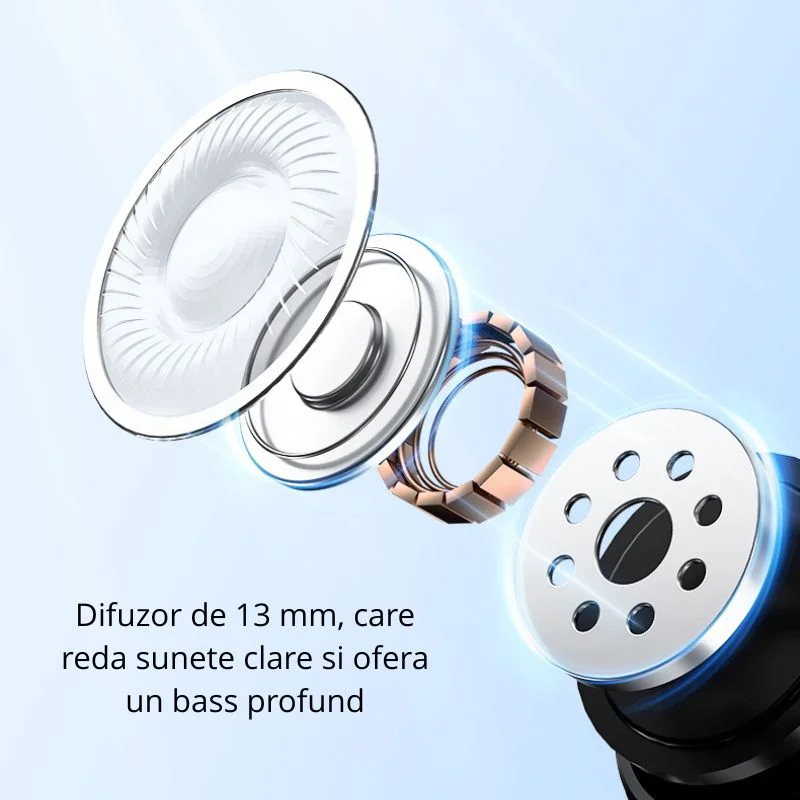 Casti wireless in-ear cu afisaj LED, S42 [9]