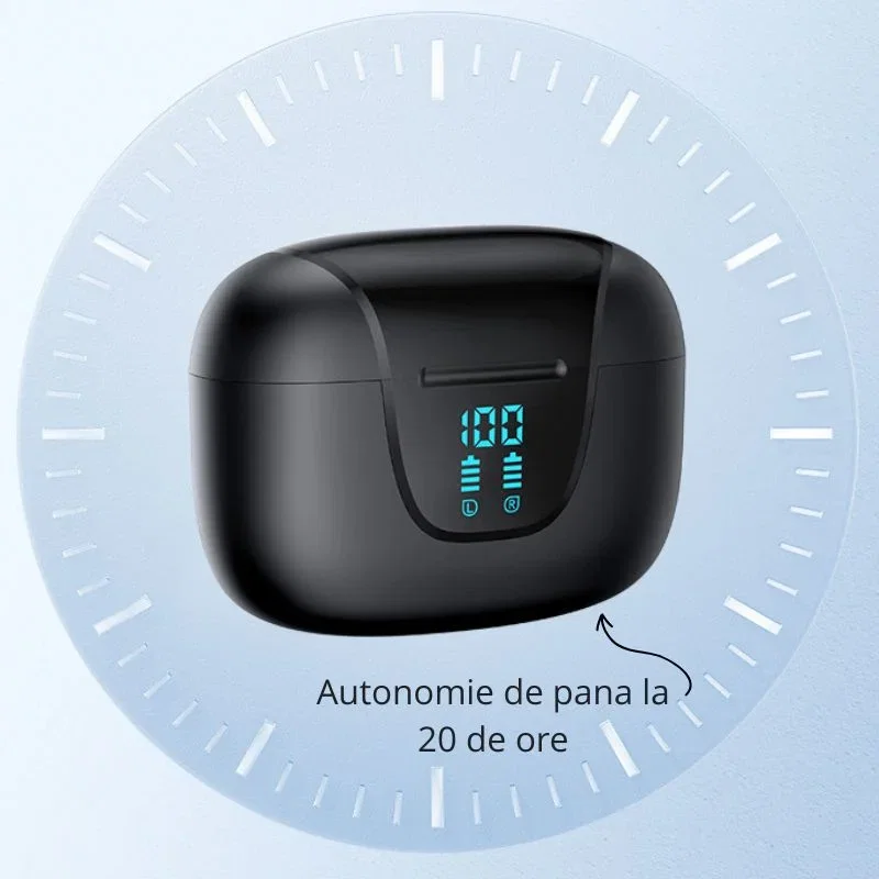 Casti wireless in-ear cu afisaj LED, S42 [5]