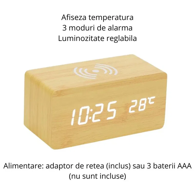 Ceas LED cu incarcare wireless [7]