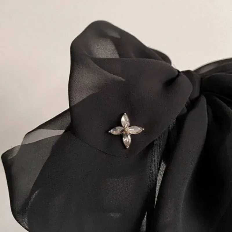 Clama de Par Eleganta cu Funda Voluminoasa Neagra [7]