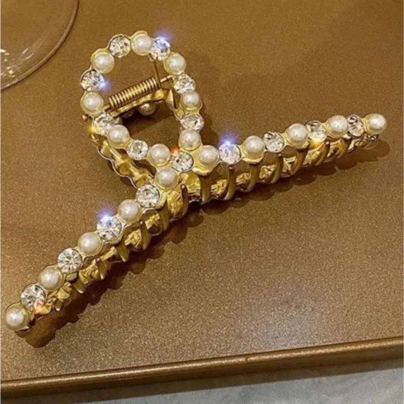 Cleste de par auriu cu perle decorative [2]