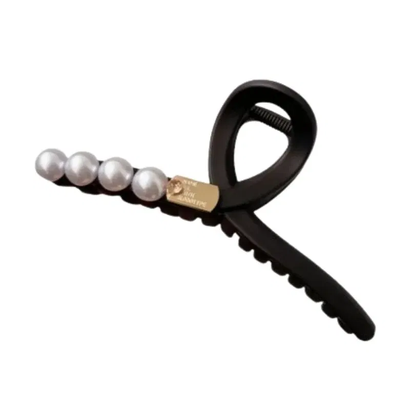 Cleste de par negru cu perle decorative [4]
