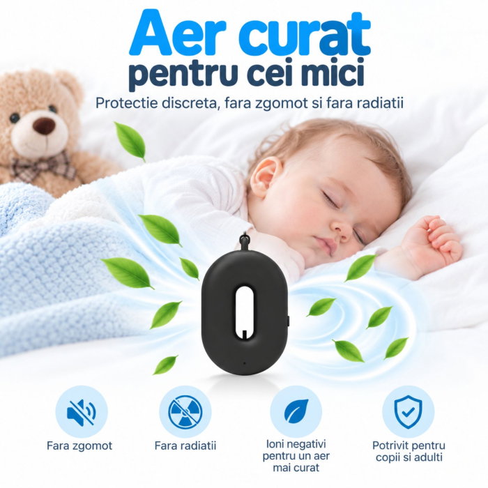 Colier Purificator Aer Fresh air Negru [6]