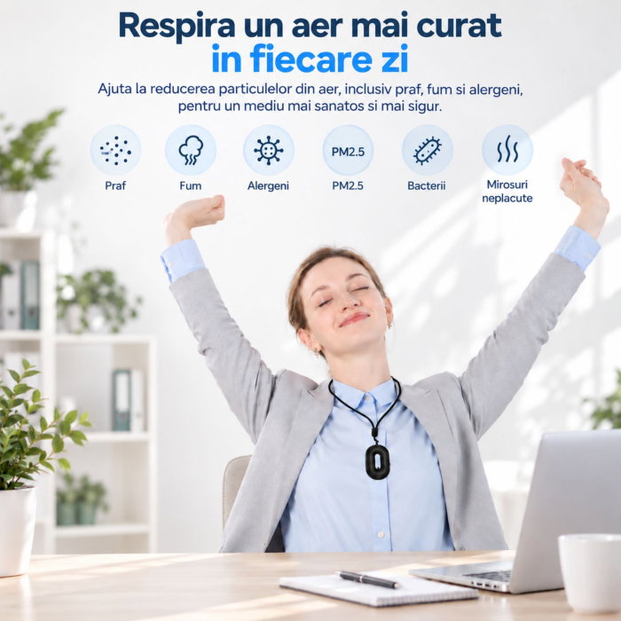 Colier Purificator Aer Fresh air Negru [4]