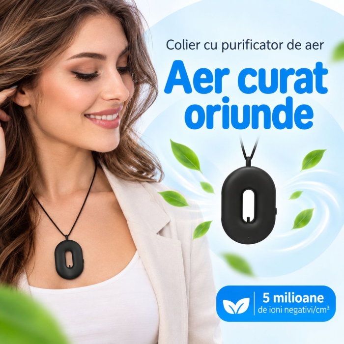 Colier Purificator Aer Fresh air Negru [2]