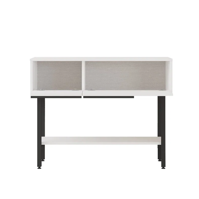 Comoda alba cu picioare metalice si cu oglinda, 100x76 cm [3]